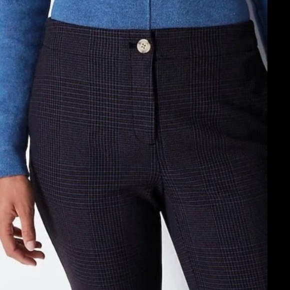 NWT J. Jill Size 18 Petite Multi Plaid Brushed Bi-Stretch Pants - Picture 1 of 12
